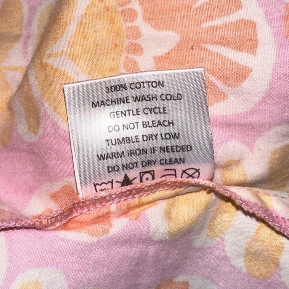 Mud Pie Becky Colorful Flutter Sleeve Cotton Poplin V-Neck Resort Style Top Sz M - Picture 12 of 12